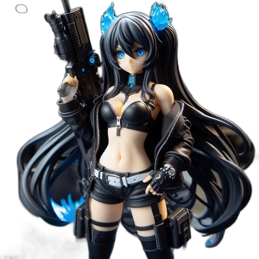 weapon, 3d render, concept art, anime, cyberpunk, blue, anime-styled, figure transparent PNG cut-out