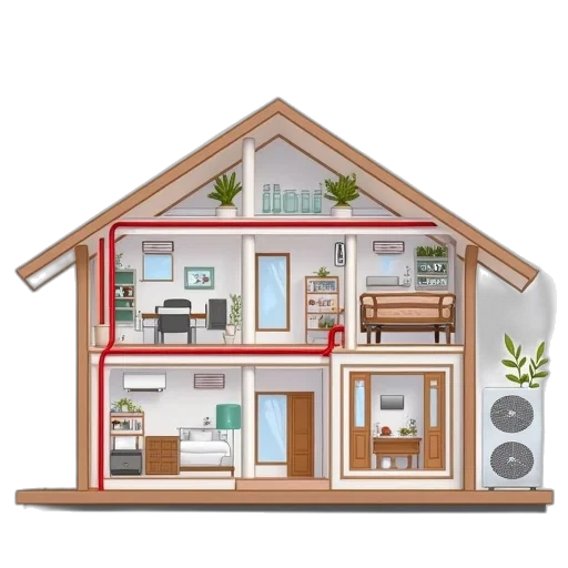 furniture, building, 3d render, concept art, pixel art, photorealistic, earth tones, heat transparent PNG cut-out
