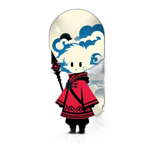 staff, umbrella, dress, concept art, fantasy art, cartoon, anime, red transparent PNG cut-out