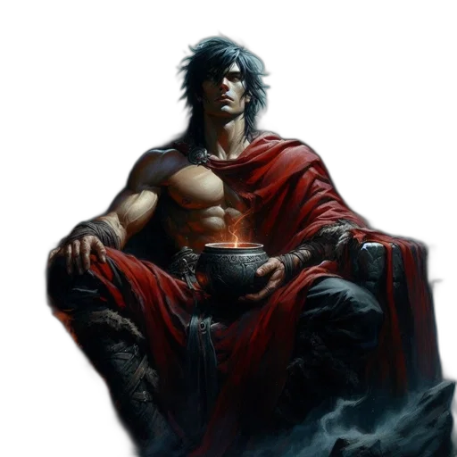 sword, fantasy art, concept art, comic book art, photorealistic, red, powerful, figure transparent PNG cut-out