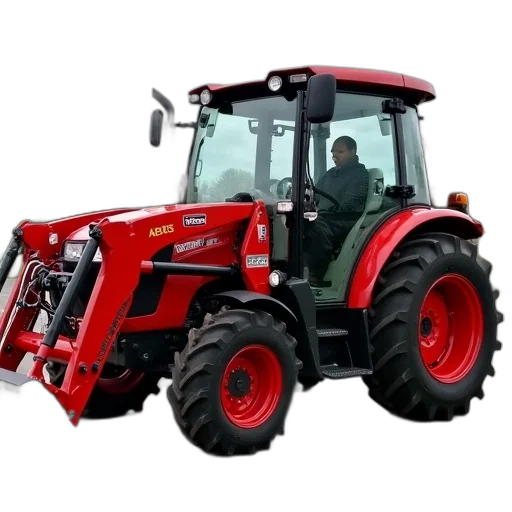 animal, weapon, car, photorealistic, red, tractor, large, bucket transparent PNG cut-out