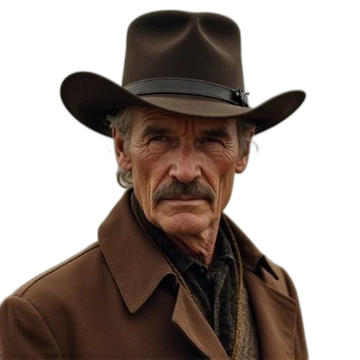 hat, jacket, face, staff, photorealistic, pat, garrett, billy transparent PNG cut-out