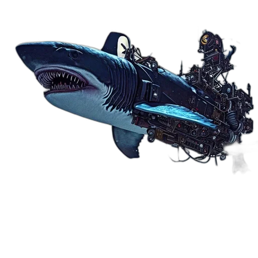 creature, animal, weapon, car, concept art, 3d render, pixel art, underwater transparent PNG cut-out
