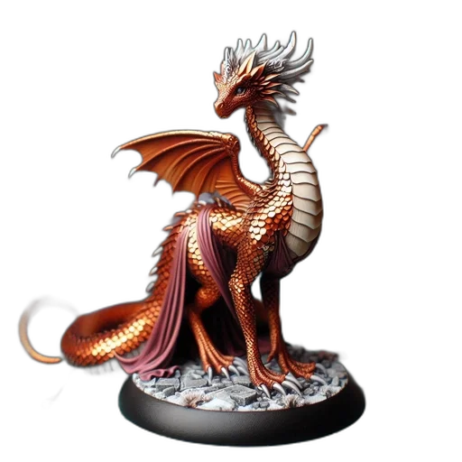 dragon, fantasy art, 3d render, concept art, photorealistic, copper-colored, figurine, intricate transparent PNG cut-out