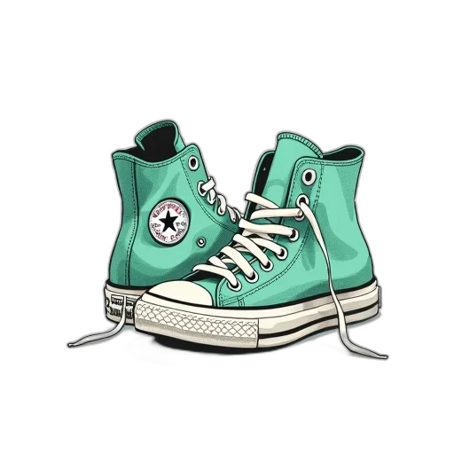 shoes, 3d render, photorealistic, concept art, cartoon, green, pastel, pair transparent PNG cut-out