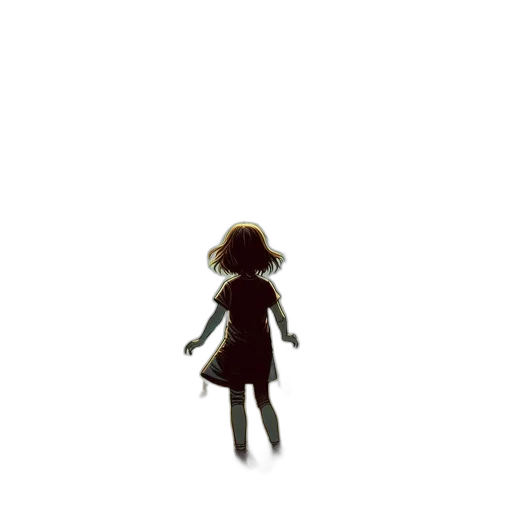 dress, creature, robot, hair, pixel art, concept art, 3d render, anime transparent PNG cut-out