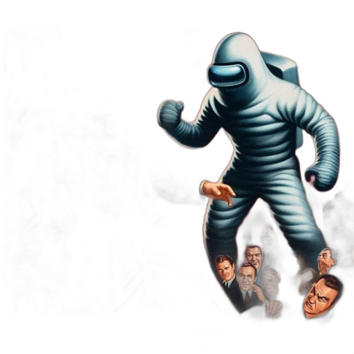 robot, creature, concept art, comic book art, 3d render, pixel art, outer space, poster transparent PNG cut-out