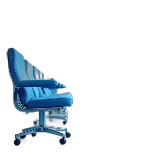 furniture, staff, 3d render, blue, row, chairs, hospital, waiting transparent PNG cut-out