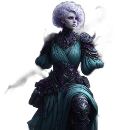 dress, staff, fantasy art, concept art, pixel art, comic book art, dark, blue transparent PNG cut-out