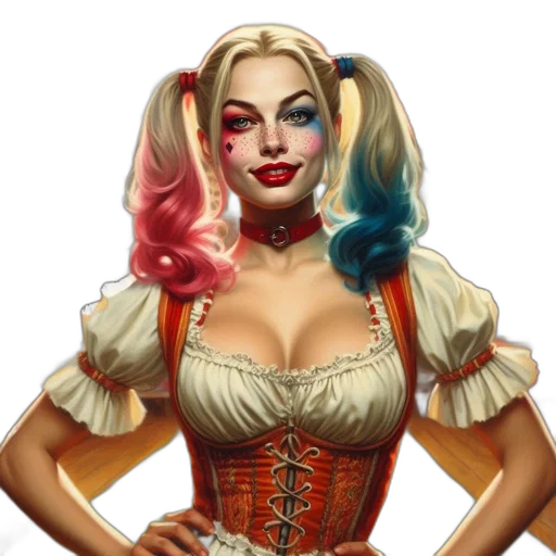 dress, fantasy art, comic book art, concept art, pixel art, circus, performer, vibrant transparent PNG cut-out