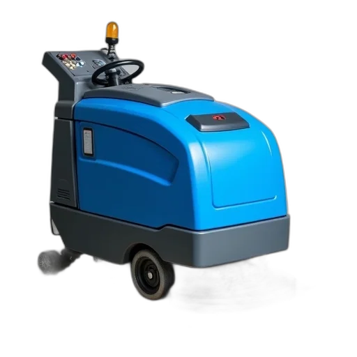 robot, car, blue, floor, scrubber, yellow, warning, light transparent PNG cut-out
