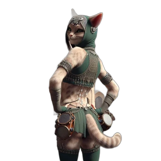staff, animal, mask, creature, concept art, fantasy art, 3d render, pixel art transparent PNG cut-out