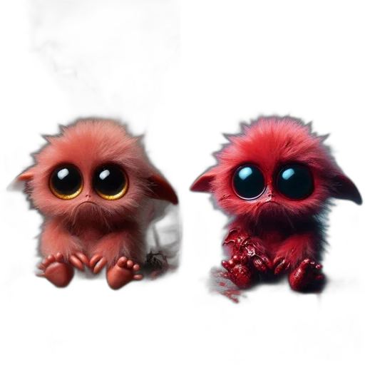 creature, concept art, 3d render, fantasy art, photorealistic, two, contrasting, scenes transparent PNG cut-out