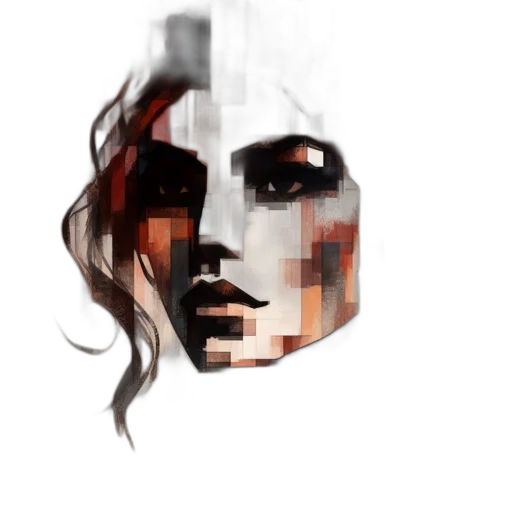 mask, face, robot, creature, pixel art, concept art, comic book art, photorealistic transparent PNG cut-out