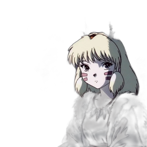 mask, creature, face, hair, anime, concept art, vaporwave, pixel art transparent PNG cut-out
