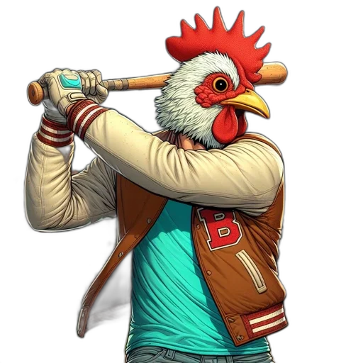 jacket, staff, animal, weapon, concept art, 3d render, pixel art, fantasy art transparent PNG cut-out