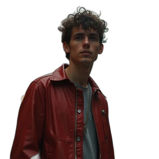 jacket, face, hair, staff transparent PNG cut-out