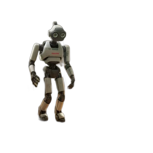 robot, creature, staff, 3d render, concept art, outer space, earth tones, old transparent PNG cut-out