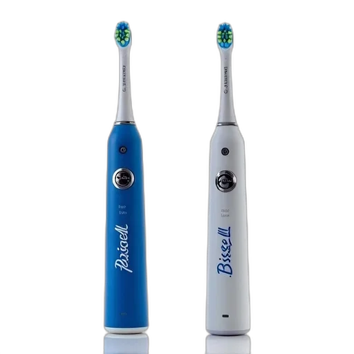 staff, two, electric, toothbrushes, displayed, side, one, left transparent PNG cut-out