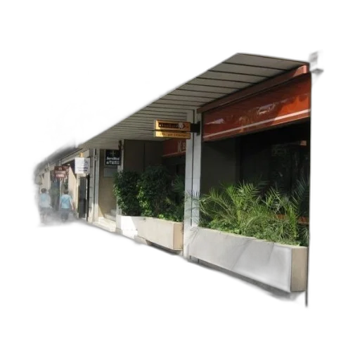 staff, building, umbrella, 3d render, photorealistic, street, scene, featuring transparent PNG cut-out