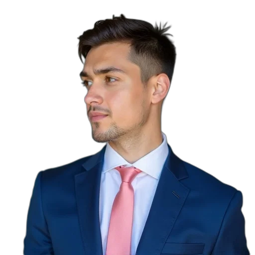 staff, jacket, face, hair, photorealistic, cartoon, 3d render, concept art transparent PNG cut-out