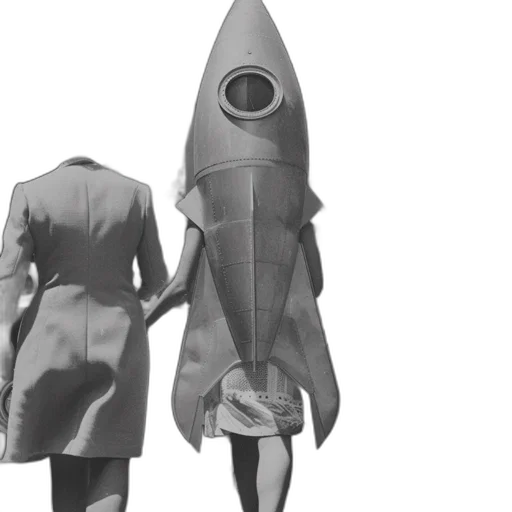 dress, jacket, umbrella, staff, concept art, 3d render, outer space, two transparent PNG cut-out