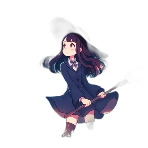 dress, creature, staff, weapon, anime, pixel art, concept art, watercolor transparent PNG cut-out
