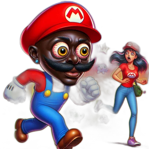 mask, face, concept art, comic book art, cartoon, 3d render, mario, princess transparent PNG cut-out