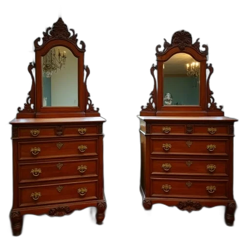 furniture, crown, jewelry, 3d render, photorealistic, two, antique, wooden transparent PNG cut-out