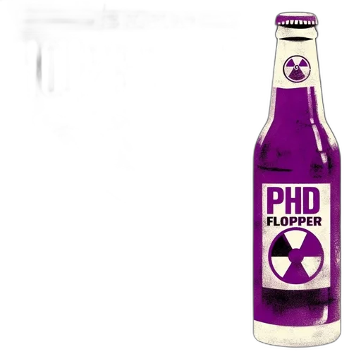 bottle, weapon, vintage-style, poster, features, bold, white, text transparent PNG cut-out