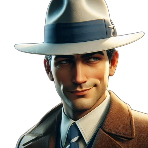 hat, face, jacket, staff, photorealistic, concept art, comic book art, 3d render transparent PNG cut-out