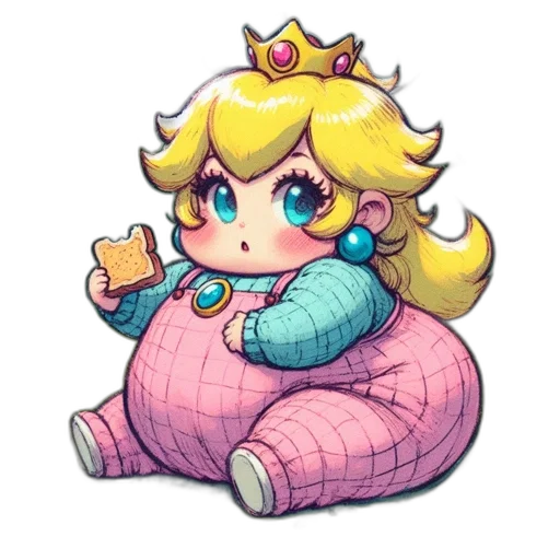 crown, dress, food, pixel art, watercolor, concept art, vaporwave, pastel transparent PNG cut-out