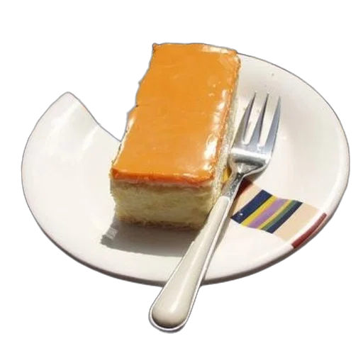 food, weapon, staff, crown, 3d render, slice, cheesecake, orange transparent PNG cut-out