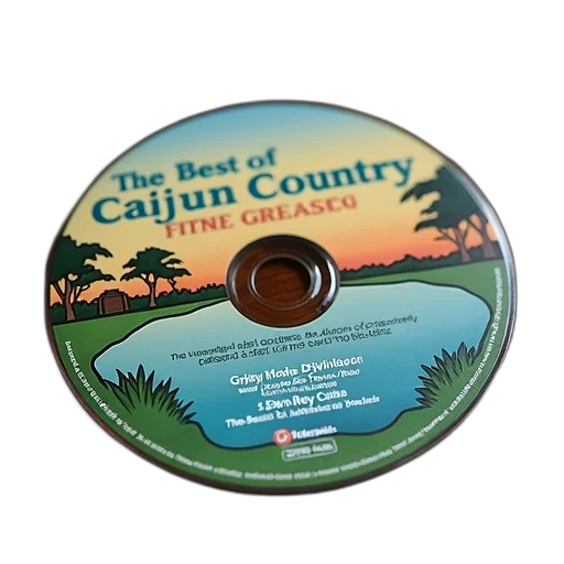 compact, disc, cover, featuring, stylized, illustration, cajun, country transparent PNG cut-out
