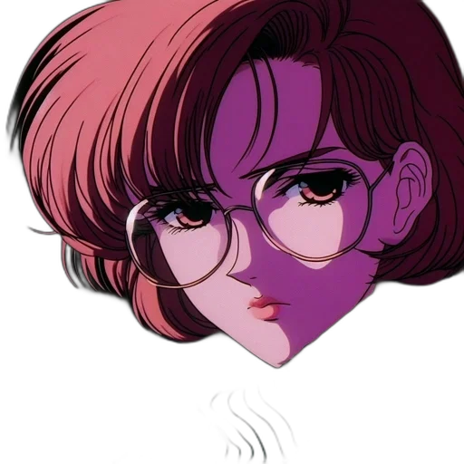 face, mask, hair, creature, vaporwave, anime, cartoon, pixel art transparent PNG cut-out