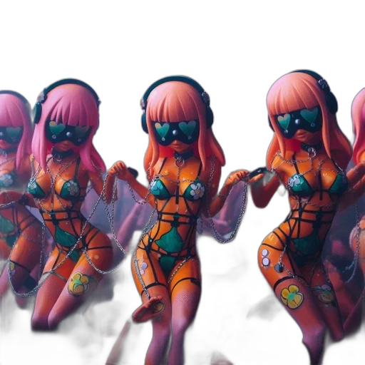 robot, concept art, 3d render, cyberpunk, comic book art, fire, neon lights, neon transparent PNG cut-out