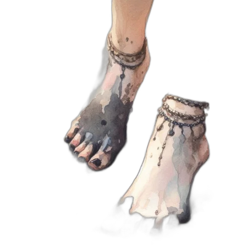 shoes, jewelry, creature, mask, concept art, watercolor, 3d render, fantasy art transparent PNG cut-out
