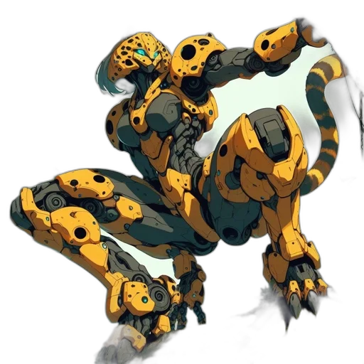 robot, weapon, animal, dragon, concept art, pixel art, 3d render, fantasy art transparent PNG cut-out