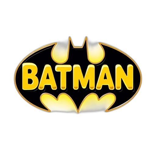 comic book art, stylized, illustration, word, batman, bat, emblem, center transparent PNG cut-out
