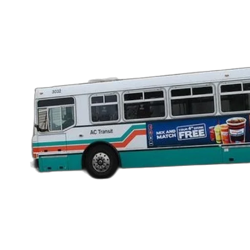 staff, 3d render, green, white, transit, bus, advertisement, free transparent PNG cut-out