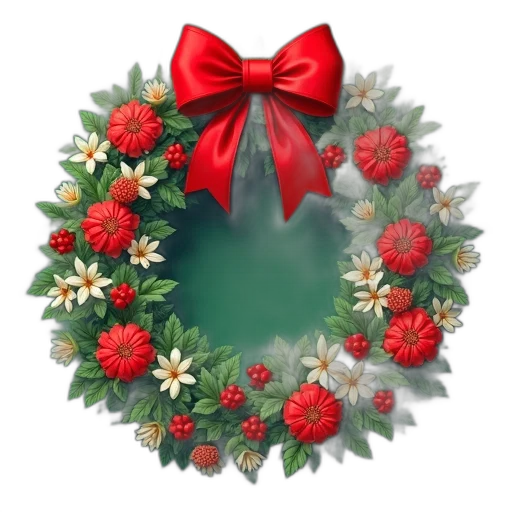 crown, jewelry, 3d render, photorealistic, festive, christmas, wreath, red transparent PNG cut-out