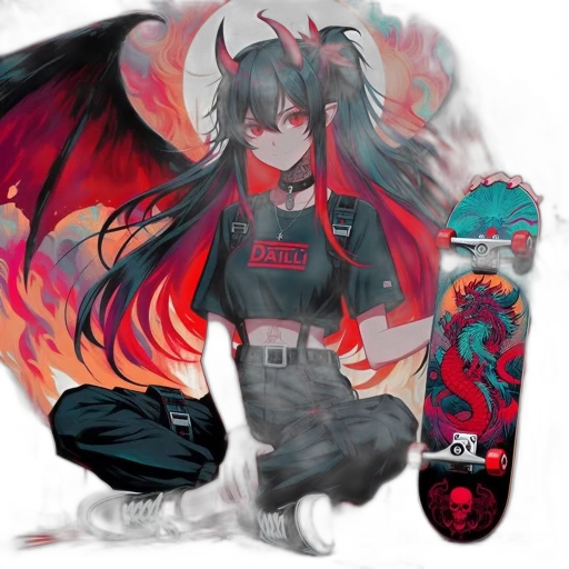 dragon, anime, concept art, fantasy art, pixel art, fire, red, dark transparent PNG cut-out