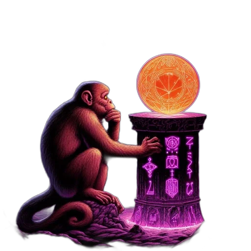 concept art, pixel art, fantasy art, vaporwave, neon lights, fire, enigmatic, scene transparent PNG cut-out