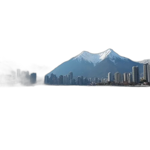building, photorealistic, concept art, 3d render, fantasy art, fog, snow, city street transparent PNG cut-out