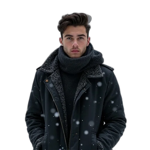 jacket, face, staff, hair transparent PNG cut-out