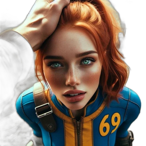 jacket, face, robot, weapon, comic book art, concept art, fantasy art, photorealistic transparent PNG cut-out