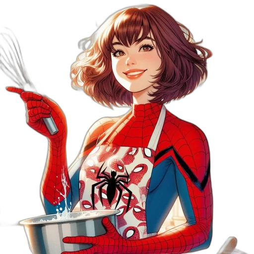 food, comic book art, concept art, anime, cartoon, red, kitchen, scene transparent PNG cut-out