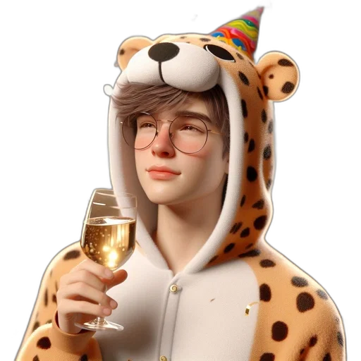 animal, mask, bottle, face, 3d render, concept art, photorealistic, young transparent PNG cut-out