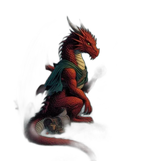 dragon, creature, staff, animal, fantasy art, concept art, pixel art, 3d render transparent PNG cut-out