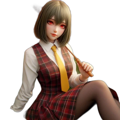 staff, face, 3d render, anime, concept art, photorealistic, red, animated transparent PNG cut-out